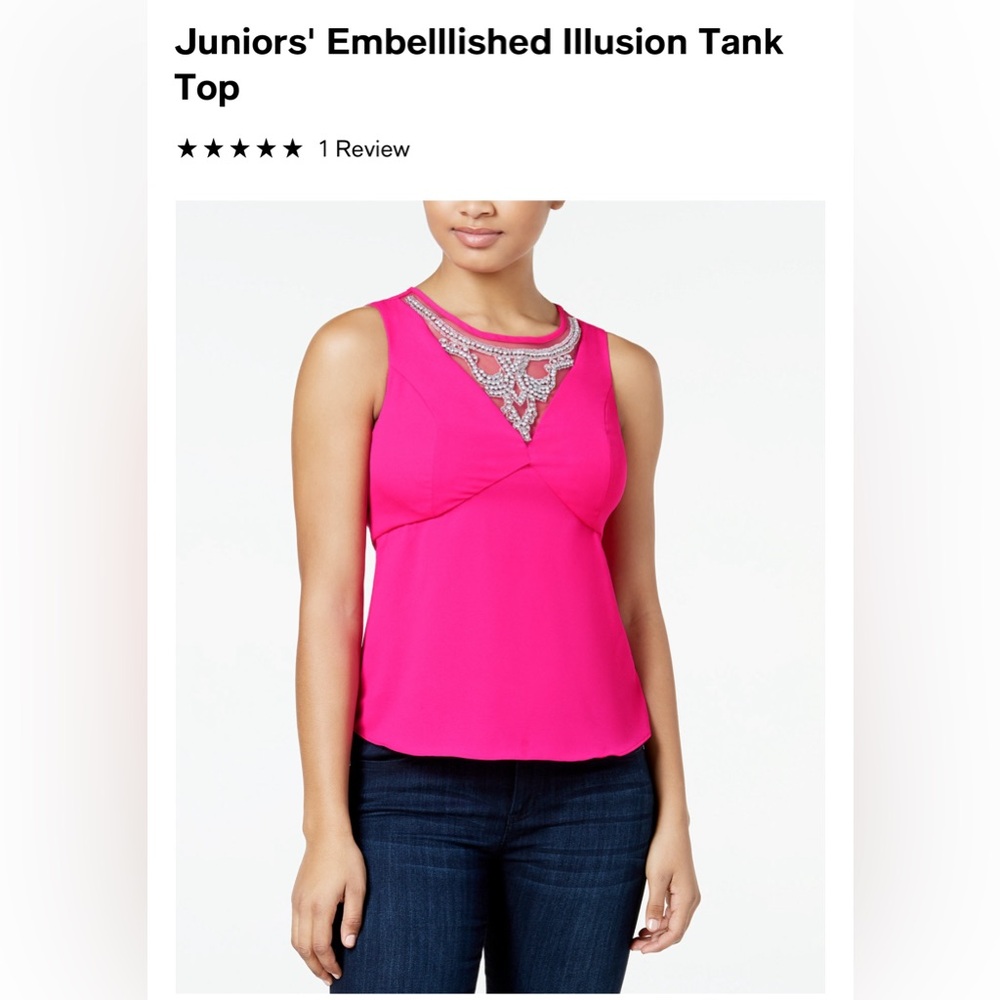 XOXO Embelllished Illusion Tank Top M